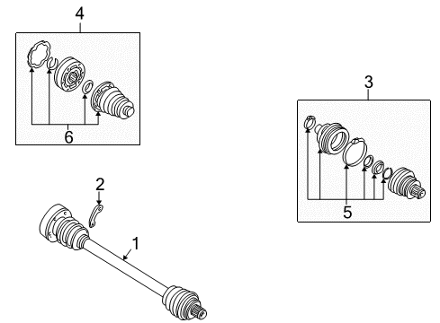 1997 Audi A4 Quattro Drive Axles - Rear Diagram