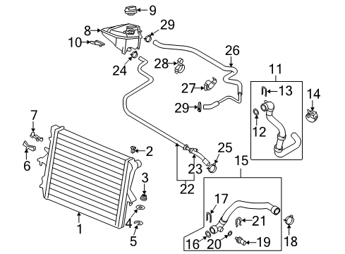 2012 Audi Q7 Radiator & Components Diagram 3