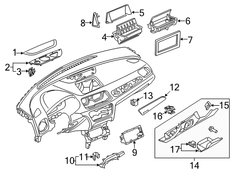 2017 Audi Q3 Quattro Instrument Panel Components