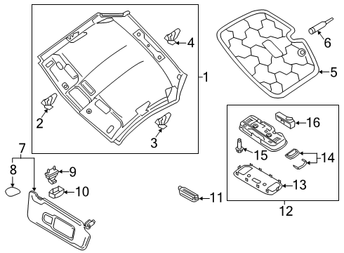 2019 Audi TT RS Quattro Interior Trim - Roof Diagram