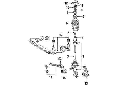 1994 Audi Cabriolet Front Suspension Components Diagram