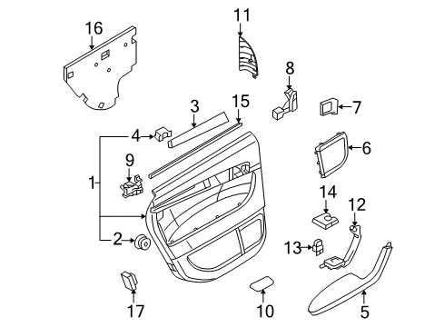 2011 Audi A3 Quattro Interior Trim - Rear Door Diagram