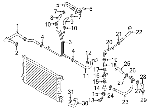 2012 Audi A6 Quattro Hoses, Lines & Pipes Diagram