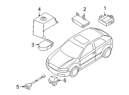 2006 Audi A3 Quattro Anti-Theft Components Diagram