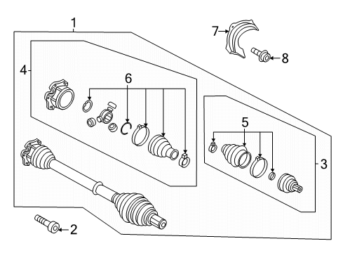 2019 Audi RS5 Drive Axles - Front Diagram