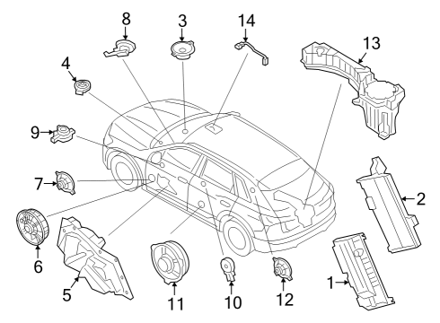 2025 Audi SQ8 e-tron Sportback Sound System Diagram 2