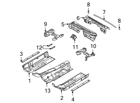 2008 Audi A4 Quattro Floor & Rails Diagram 3