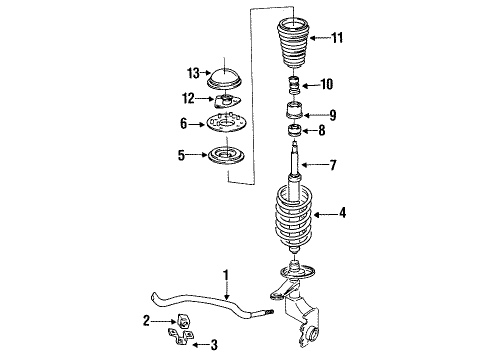 1987 Audi 5000 Quattro Stabilizer Bar Bracket Diagram for 447-411-336