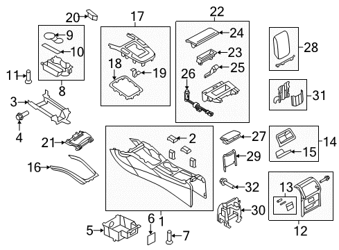 2015 Audi allroad Cup Holder Diagram for 8K0-862-533-C-6PS