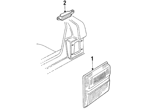 1989 Audi 100 Backup & Tail Lamps Diagram
