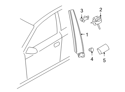 2010 Audi A6 Quattro Exterior Trim - Pillars Diagram 2