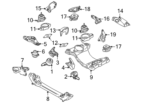 2005 Audi A8 Quattro Engine & Trans Mounting Diagram 2