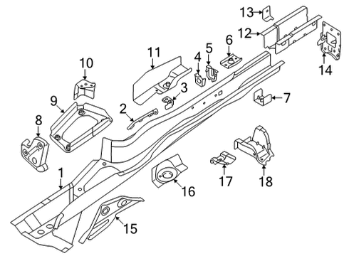 2023 Audi A3 Rail Extension Reinforcement Diagram for 5Q0-813-128