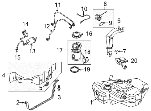 2008 Audi TT Quattro Fuel Tank Diagram for 8J0-201-060-B