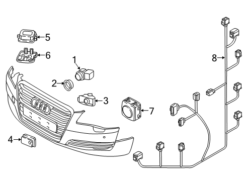 2018 Audi A8 Quattro Bumper & Components - Front Diagram 3