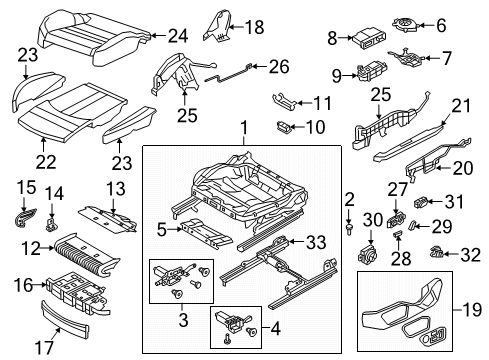 2020 Audi e-tron Sportback Front Seat Components Diagram 2