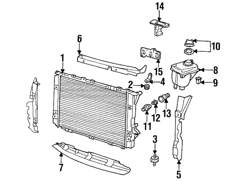 1998 Audi A6 Radiator & Components Diagram