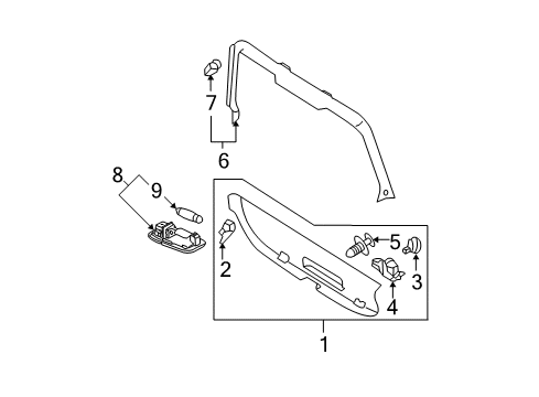 2005 Audi A4 Quattro Interior Trim - Lift Gate Diagram