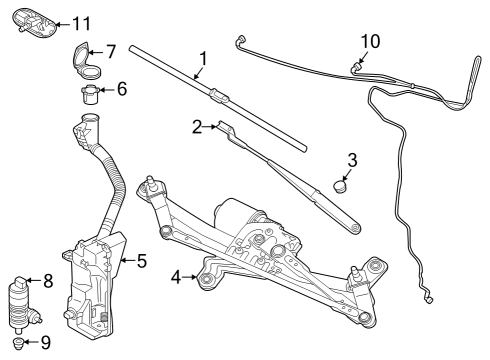 2024 Audi Q4 e-tron Wiper & Washer Components Diagram