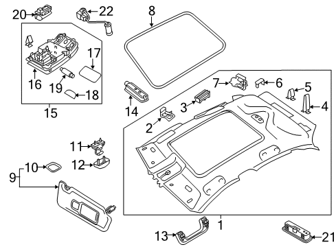 2017 Audi Q3 Interior Trim - Roof Diagram