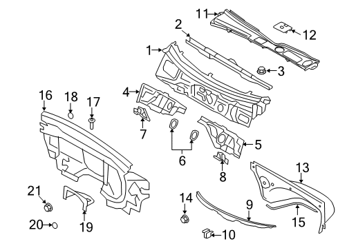 2011 Audi A5 Cowl Diagram