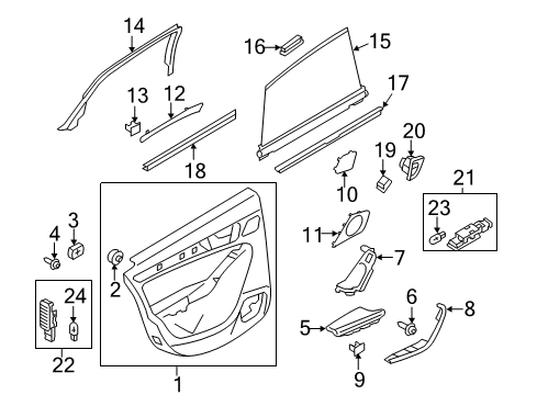 2014 Audi allroad Interior Trim - Rear Door Diagram