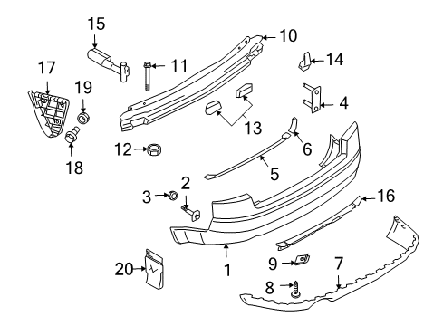 2005 Audi S4 Bumper & Components - Rear Diagram 2
