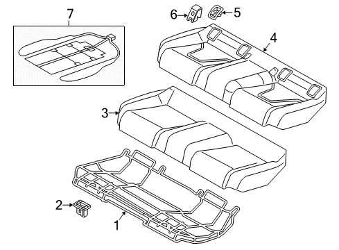 2016 Audi A6 Rear Seat Components Diagram 2