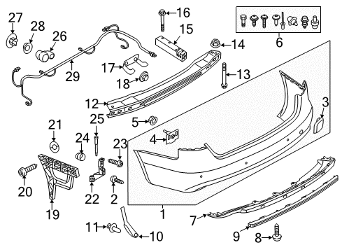 2016 Audi S4 Bumper & Components - Rear Diagram