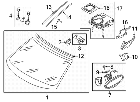 2021 Audi RS5 Glass - Windshield Diagram