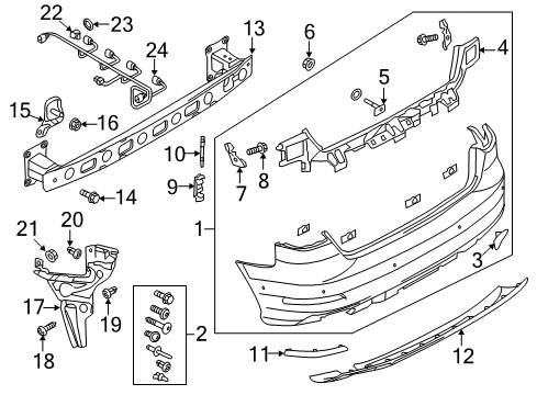 2016 Audi S3 Bumper & Components - Rear Diagram