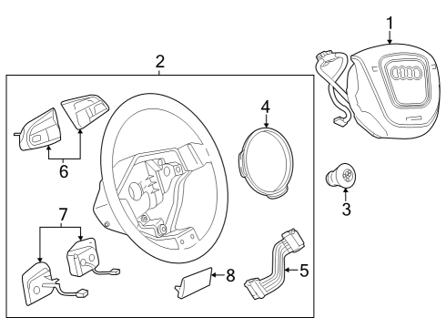 2016 Audi allroad Steering Wheel Diagram for 8K0-419-091-EH-INV
