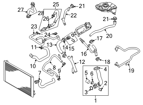 2006 Audi A8 Quattro Thermostat Unit Diagram for 4E0-121-449-AB