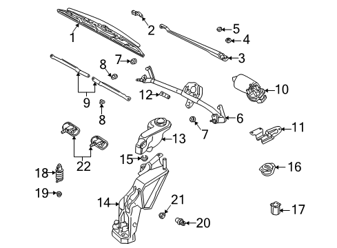 2002 Audi A4 Quattro Wiper & Washer Components Diagram 3