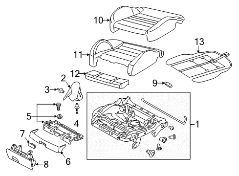 2013 Audi A7 Quattro Front Seat Components Diagram 2