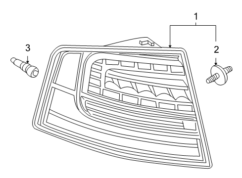 2008 Audi A8 Quattro Tail Lamp Assembly Diagram for 4E0-945-095-J