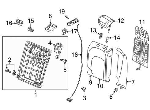 2020 Audi A6 allroad Rear Seat Components Diagram 2