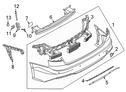 2022 Audi A5 Quattro Bumper & Components - Rear Diagram 4