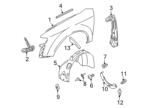 2005 Audi A4 Fender & Components Diagram 2