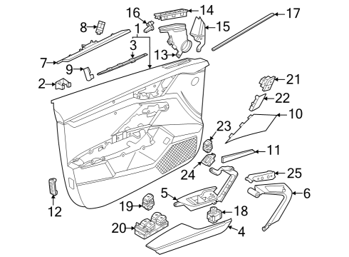 2024 Audi RS3 Interior Trim - Front Door Diagram