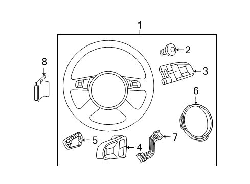 2011 Audi S6 Steering Wheel & Trim Diagram 2
