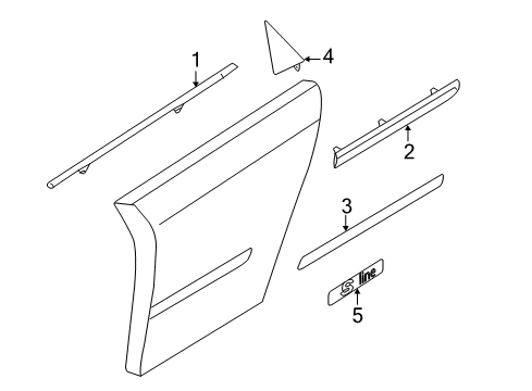 2011 Audi A3 Quattro Exterior Trim - Rear Door Diagram