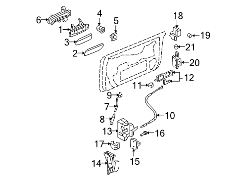 2008 Audi A4 Lock & Hardware Diagram