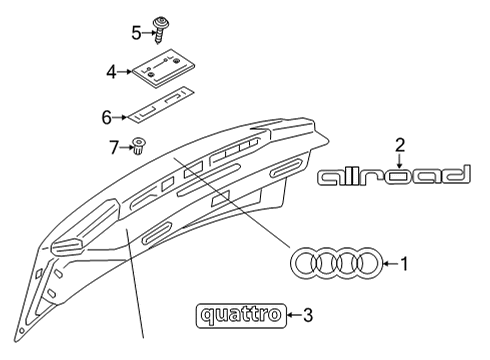 2025 Audi A6 allroad Exterior Trim - Lift Gate Diagram