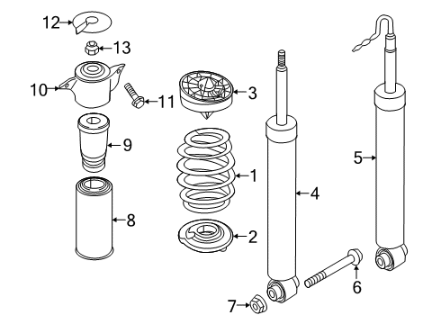 2025 Audi S5 Sportback Shocks & Components Diagram
