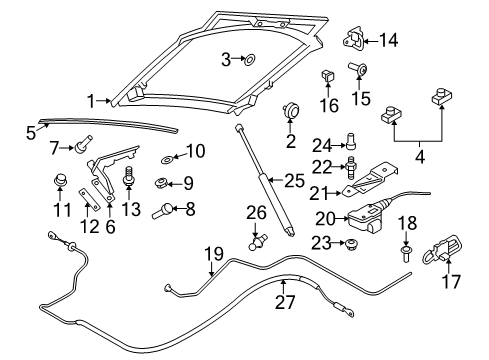 2014 Audi R8 Engine Lid Spacer Diagram for 420-827-549