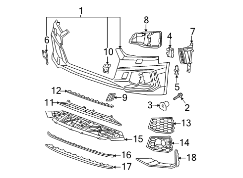 2018 Audi RS5 Bumper & Components - Front Diagram 2