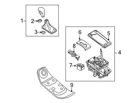 2008 Audi A5 Quattro Shift Knob Diagram for 8K1-713-139-E-XBM