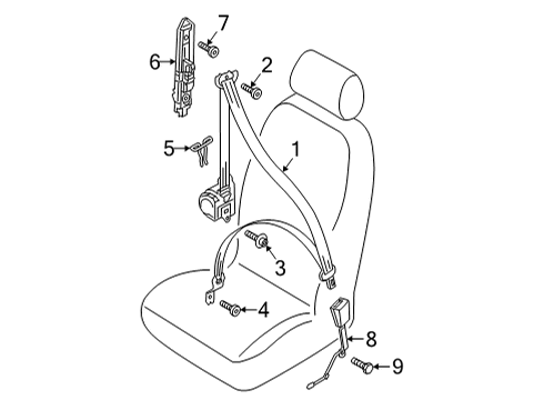 2024 Audi A3 Quattro Front Seat Belts