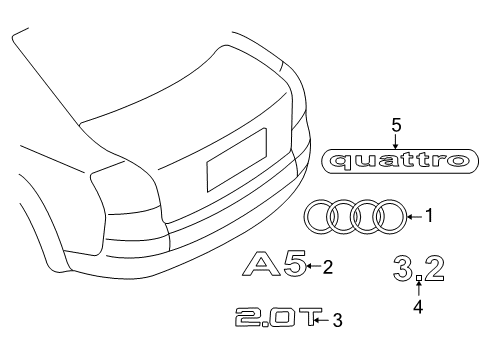 2008 Audi S5 Exterior Trim - Trunk Diagram